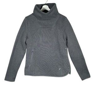 Indyeva Toga Sweater Women M Polartec Fleece Pullover Zippered Pocket Storm Grey